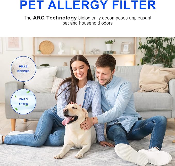 (3-Pack) Replacement True HEPA Filters Compatible with Afloia AQ8 Q8/ Honati/Hysure Q7/Tenergy Sorbi DH02 Air Purifier 2-in-1 Dehumidifier(1000ML),H13 Air Clean Dust VOCs - Image 5