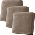 H.VERSAILTEX Velvet Stretch Couch Cushion Cover Plush Cushion Slipcover for Chair Loveseat Sofa Cushion Furniture Protector Seat Cushion Sofa Cover (3 Piece XL Sofa Cushion Covers, Mocha) by HVERSAILTEX