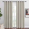 NICETOWN Natural Room Darkening Curtains 86" Long for Boho Farmhouse Home Decoration, Window Treatment Total Privacy Drape Panels for Bedroom Living Room Guest Room (55" Wide, Set of 2) by NICETOWN