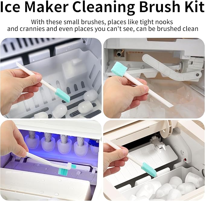 10-PCS Ice Maker Cleaning Brush Set, Small Cleaning Brushes Set & Crevice Household Cleaning Tool - Ideal for Ice Makers, Home Appliances,Tiny Detail Scrub Cleaner Tool - Image 3