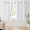 NICETOWN 100% Blackout Window Curtain Panels 48" Length, Set of 2, Snow White, 42 inches Wide, Thermal Insulated Drapes for Kitchen by NICETOWN