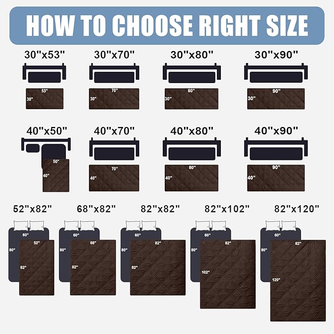 Smiry Waterproof Dog Bed Cover Pet Blanket, Soft Washable Dog Blanket for Furniture Bed Couch Sofa Reversible, Checkered (40"x80", Chocolate/Beige) - Image 6