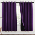 NICETOWN Royal Purple Full Shade Curtain Panels, 70 x 72 inch, Pair of Energy Smart & Noise Blocking Out Blackout Drapes for Dining Room Window, Thermal Insulated Guest Room Lined Window Dressing by NICETOWN