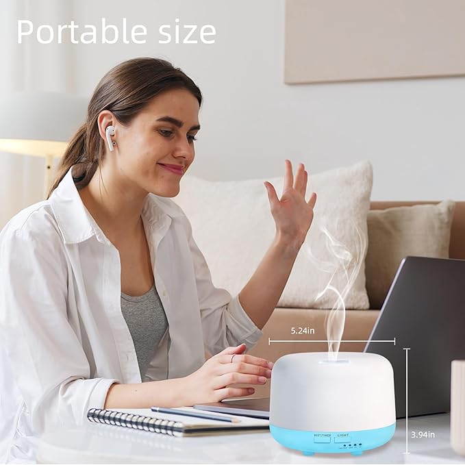 300ML Essential Oil Diffuser with Remote Control, 7 LED Color Changing Light, 8 Hour Cool Mist Fragrance Air Humidifier - Image 7