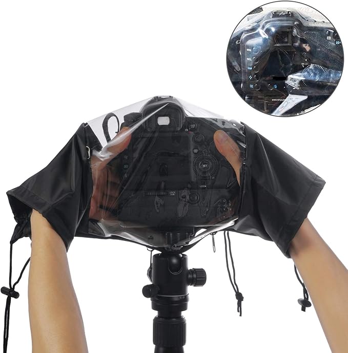 WANBY Waterproof Camera Rain Cover Professional Soft Black Camera Rain Covers for All DSLR SLR Cameras - Image 2