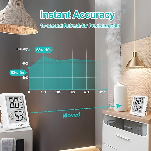 Indoor Humidity Meter Hygrometer 3Pack, Room Thermometer for Accurate Room Temperature Monitor, Digital Hygrometer with Indoor Thermometer for Home, Baby Nursery, and Humidity Sensor Enhanced Comfort - Image 5