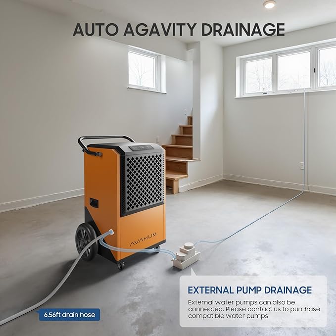 Commercial Dehumidifier for Basement,320 Pint Commercial Grade Dehumidifiers,9500 sqft Large Spaces for Industrial, 24H Timer,38 Gallon/Day,Continuous Dehumidification,Auto Defrost,For 20A Socket - Image 5