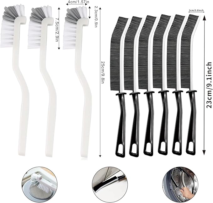 18 Pieces Crevice Cleaning Brush, Corner Brush, Screen Cleaner Brush, Cleaning Tools for Housekeeping, Garbage Disposal Cleaner Brush, Window Track Cleaning Tools, Kitchen (18pcs) - Image 2