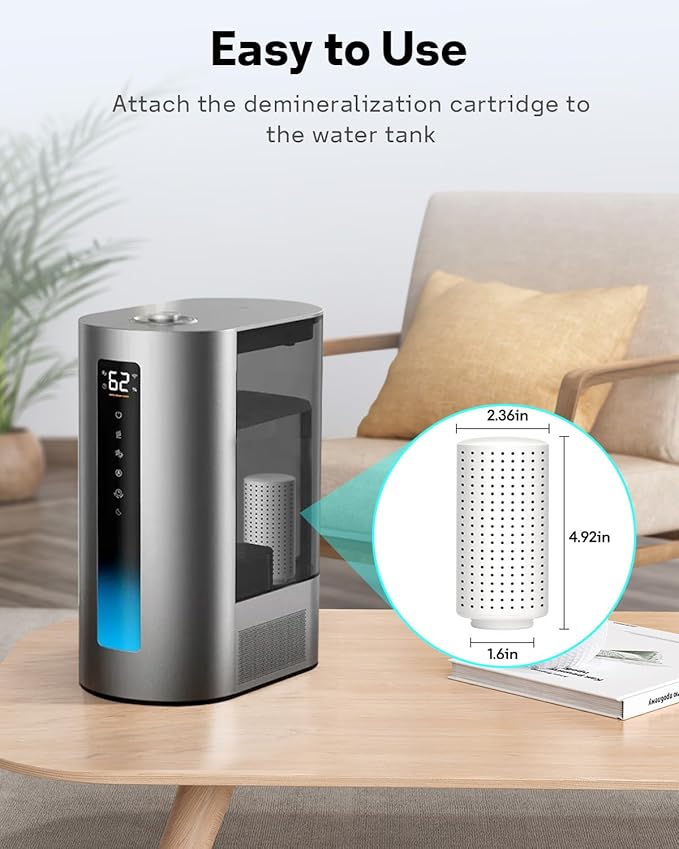 Leemone 6-Pack Humidifier Demineralization Cartridge Compatible with Dreo Humidifiers HM512S/713/713S/717S, # DR-HPA017 Cartridge Prevent Mineral Build-up, Filter Hard Water, Eliminate White Dust - Image 7