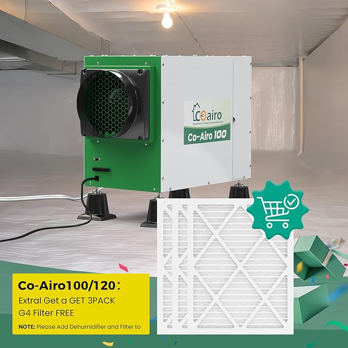Whole House Dehumidifier, 180 Pint with Fresh Air Function with Controller, Commercial Dehumidifier with Drain Hose Up to 2300 sq. ft. for Grow Tent, Whole House, Commercial, Basement - Image 3