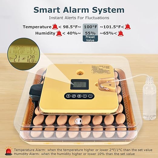 Incubators for Hatching Eggs, 56 Eggs Incubator with Egg Candler, Auto Egg Turner, Temp & Humidity Control, Hatch Day, 360° Viewing for Chicken, Duck, Quail Eggs, Ideal for Farm, School and Lab - Image 5
