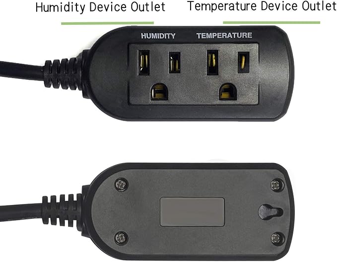 Temperature and Humidity ControllerPlug-in Thermostat Humidistat Reptile Greenhouse,Dual Stage Pre-Wired Outlet 110V 10A - Image 9