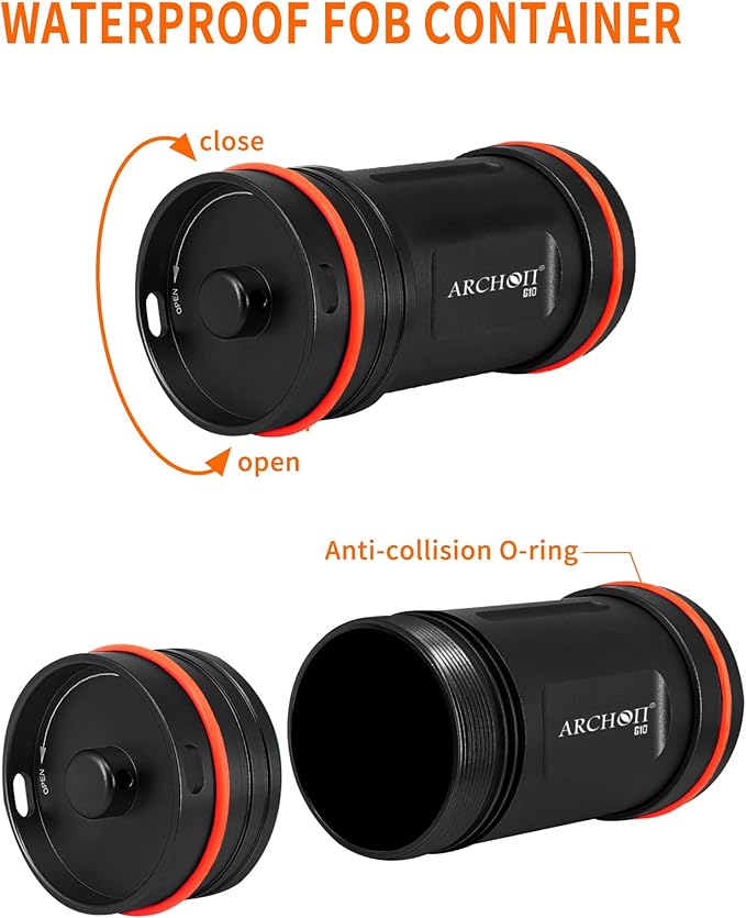 ARCHON Aluminum Alloy Waterproof Car Key Holder FOB Case, Keychain Dry Storage Box for Swimming,Diving Essential, Small Bag Kit for Boating - Image 3
