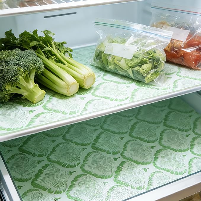 Drawer and Shelf Liner - Green Banana Leaf Pattern,Non Adhesive Non Slip Waterproof Easy-Clean Liner for Kitchen Cabinet, Refrigerator, Bathroom, Pantry Storage Drawers, 17 in x 20 Ft. - Image 4