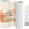 OcePor Non-Adhesive Drawer and Shelf Liner 12IN x 20FT，Non Slip Cabinet and Cupboard Liner, Kitchen Cabinet Liners for Shelves, Waterproof Drawer Shelf Liners for Cabinets/Bathroom Cupboard by OcePor