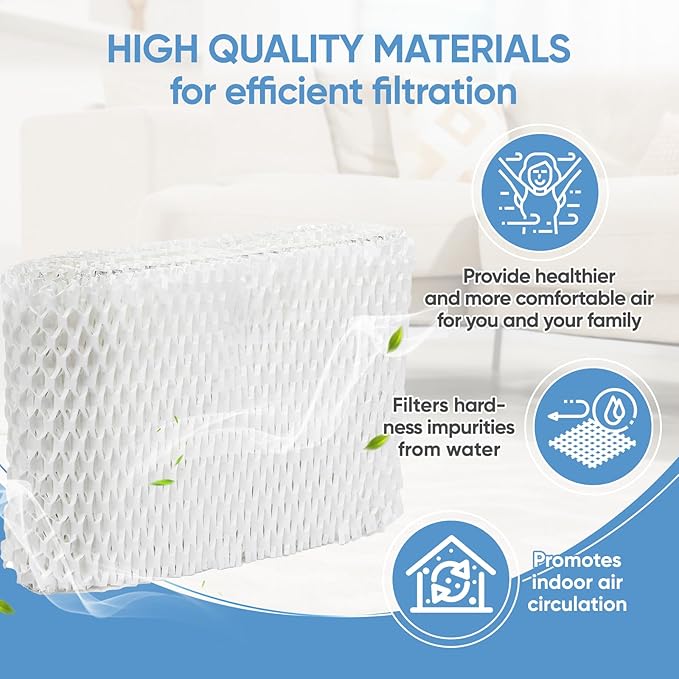 4 Pack WF2 Humidifier Wick Filter Replacement for Vicks Kaz V3500N V3700 V3100 V3900 Sunbeam 1118 1119 Series for Honeywell HCM-300T HCM-315T HCM-350 WA-8D Enviracaire ECM-500 Humidifier WF2 & PWF2 - Image 6