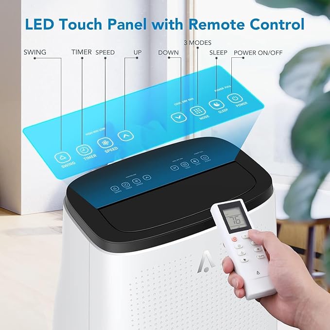 GarveeHome Portable Air Conditioner, Energy Efficient 14000 BTU AC, Window Kit & 24H Timer, Dehumidifier & Fan Modes, Portable AC for Apartment. - Image 3