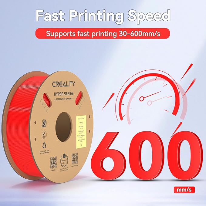 Official Creality Hyper PETG Filament 1.75mm, High Speed 600mm/s 3D Printer Filament PETG, 1kg(2.2lbs)/Spool, Dimensional Accuracy ± 0.05 mm (Red) - Image 3