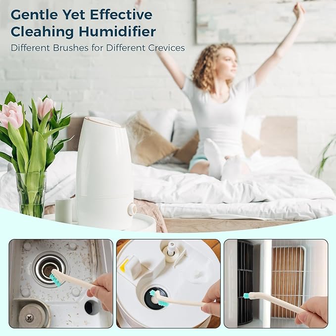 11 Pcs Humidifier Cleaner Brush Set, Crevice Cleaning Brush Small Detail Cleaning Brushes for Humidifiers, Keyboards, Tiles, Bottles & Tight Spaces | Portable Home/Travel Clean Tools - Image 3