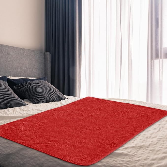 1 Pcs Couples Waterproof Mat 72 x 34 in Lover Reusable Stainproof Blanket Quiet Easy Use Mattress Protector for Adult Multi Functional Bed Sheet Couple Messy Play Pleasure Comfort (Red) by Fanfanwin
