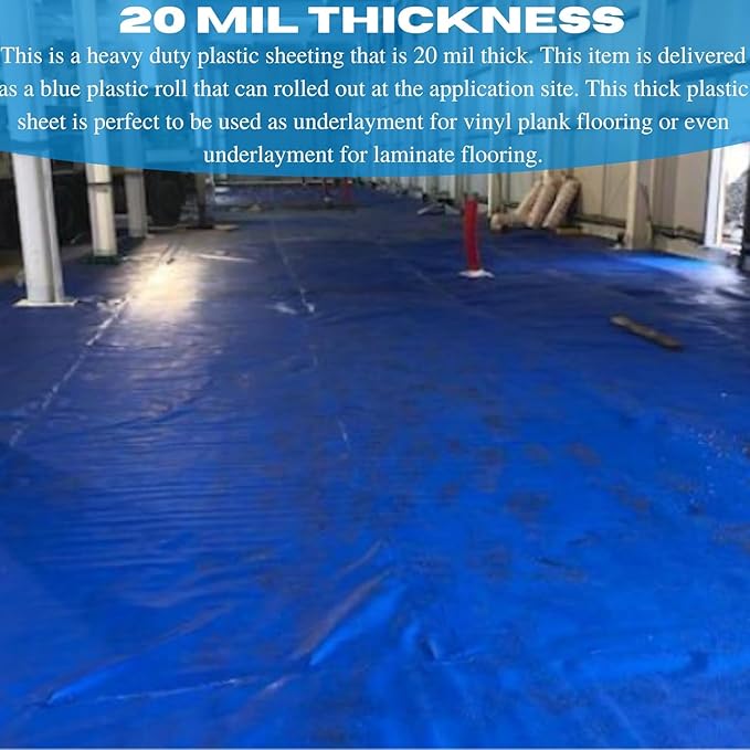 VBS - SEALCORE+ 20 Mil Concrete Vapor Barrier - Thick Plastic Sheet for Floor Underlayment, Radon Gas Barrier, EVOH Plastic Sheeting, Crawl Space Vapor Barrier (12' x 105') - Image 4