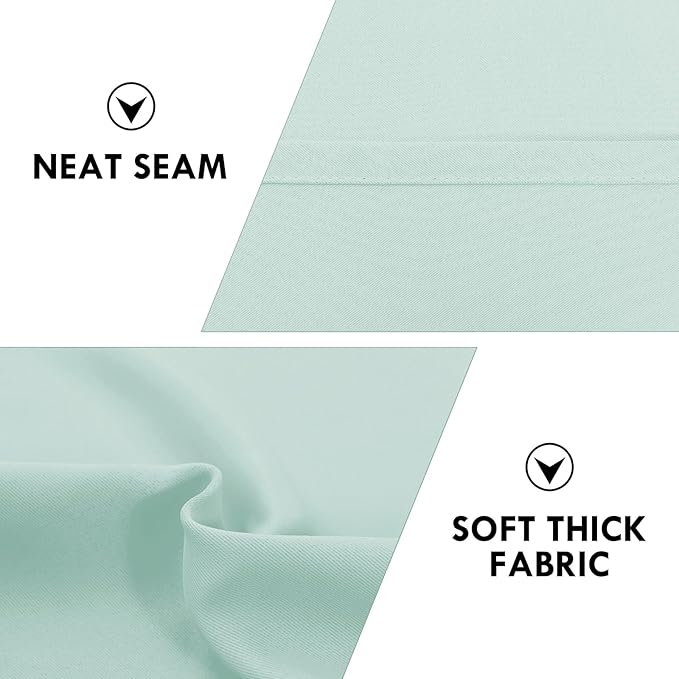 DWCN Blackout Curtains Thermal Insulated, Energy Saving & Noise Reducing Bedroom and Living Room Curtains, Mint Green, W 52x L 63 Inch, Set of 2 Rod Pocket Curtain Panels - Image 6