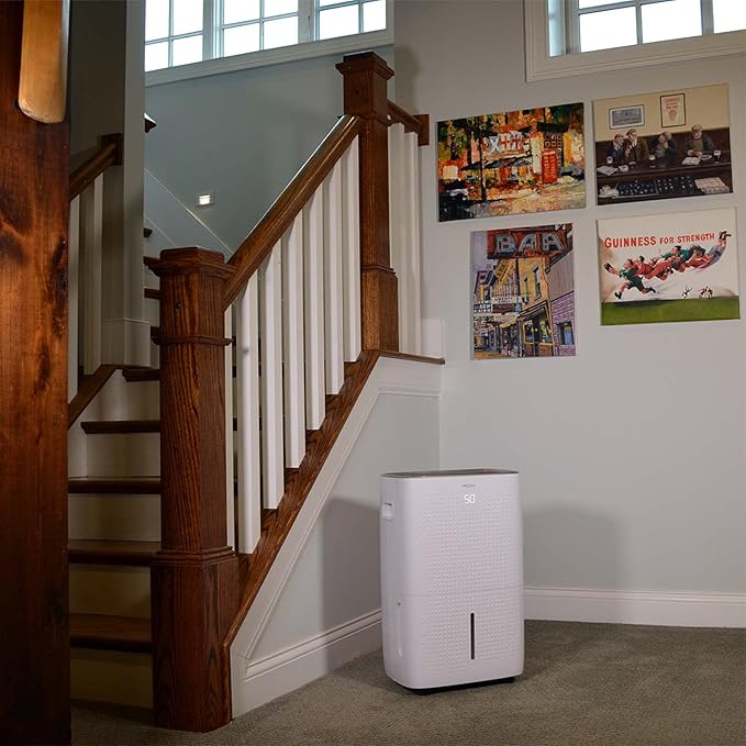 Soleus Air Energy Star Rated 4,500 SqFt., 50 Pint Dehumidifier With Mirage Display and Tri-Pat Safety Technology (50 Pint), White (DSJ-50E-01) - Image 2