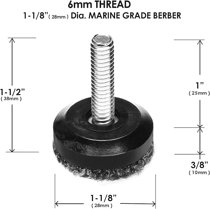 Slipstick Gorilla Outdoor Adjustable Furniture Levelers (8 Pack) Weatherproof Screw in Leg Glides for Chairs, Tables, and Outdoor Furniture Feet, 1-1/8 Inch Berber Glide, M6 Thread - Image 8