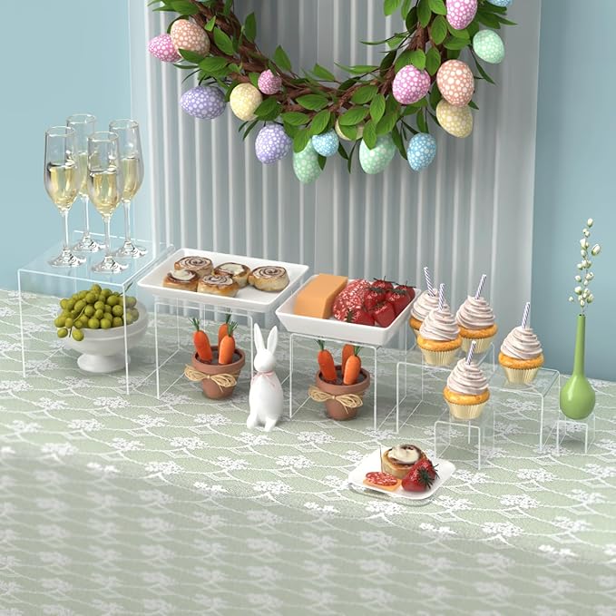 Marketing Holders Acrylic Riser Display Stands 2" Through 8" High 7 Pieces Clear Plastic Countertop Decorative Pedestal Tabletop Showcase for Jewelry Stores and Florists - Image 7