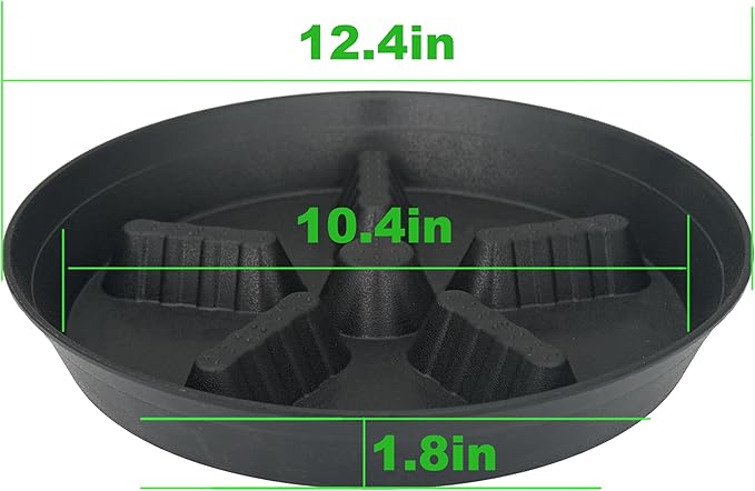 4 Pack Plant Saucer 12 inch, 8 10 14 17 inch, Plant Stand Plastic Plant Saucers for Indoors Outdoor, Heavy Duty Flower Saucers for Potted Plants, Pot Saucers for Plants, Grow Bags Saucers - Image 2