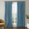 TWOPAGES Luxury Velvet Curtain Pinch Pleated Sky Blue Curtain 108 inch Long Thermal Insulated Blackout Drapes for Bedroom Living Room Indoor Window (1 Panel,Sky Blue,40Wx108L) by TWOPAGES
