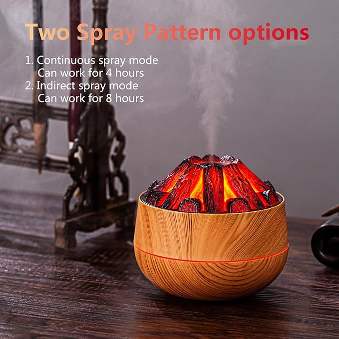 Portable Mini Humidifier, Colorful, Cool Mist, USB Powered Perfect for Desk Bedroom Indoor Plant Quiet Colorful Night Light (Lightwood) - Image 2