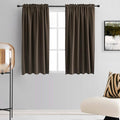 DONREN 48 Inch Length Short Curtains for Kitchen - Small Window Treatment Rod Pocket Blackout Curtain Drapes (1 Pair,Chocolate Brown,52 Inches Wide by 48 Inches Long) by DONREN