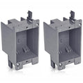 (2 Pack) Airmont Products 14 in. Old Work Electrical Box, 1-Gang 14 Cu in Non-Metallic PVC Outlet Box for Drywall, Remodel Electrical Box with Built-in NM Cable Clamps, Grey PVC Old Work Outlet Box by AirmontProducts