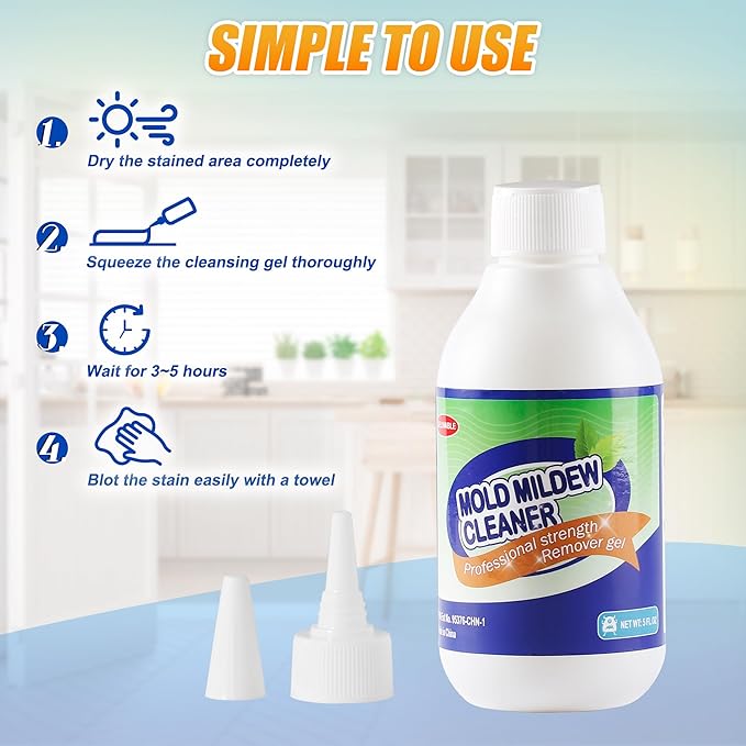 Home Stain Remover Gel, Effective Washing Machine Cleaner, Black Stain Cleaner for Grout, Walls, Shower, Caulk, Kitchen Sinks and Refrigerator Strips - 5 Fl Oz - Image 6