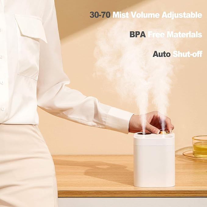 Portable Cordless Plant Humidifier 800ml Orfonbi, Battery Operated Small Cool Mist Humidifiers for up to 8 Hours, 28db Quiet, USB Rechargeable Mini Humidifier for Baby, Bedroom, Home, Office Green - Image 5
