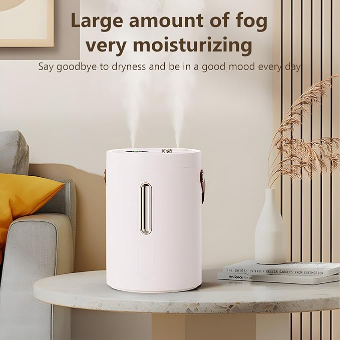 Blingbin Humidifiers for Bedroom, 2.5L Dual Nozzle Air Humidifiers for Home with Night Light, Portable Quiet Cool Mist Humidifiers,Desk Humidifier with LCD Display for Bedroom Travel Office Baby Plant - Image 2