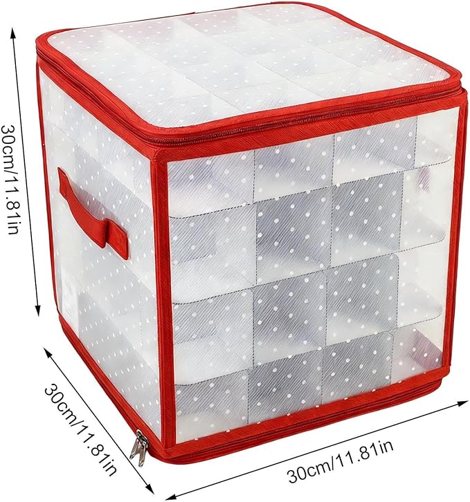 Ornament Organizer Storage Box | Space-Saving Decoration Container - Christmas Storage Containers - for Bedroom Living Room Indoor Outdoor Fireplace Mantel Kitchen - Image 4