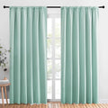 NICETOWN Living Room Curtains, Blackout Draperies, Aqua Blue, 1 Pair, 70 x 84-inch, Home Decorations Thermal Insulated Solid Rod Pocket Blackout Drapes for Cafe by NICETOWN