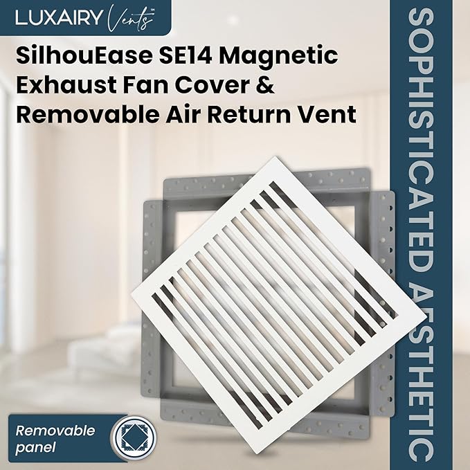SilhouEase SE14 Magnetic Exhaust Fan Cover & Removable Return Vent, Flush Mount Panel for Ceilings & Walls, Moisture Resistant, Easy Access, Paintable, for Home & Commercial Use (14" x 14") - Image 3