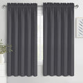 DWCN Bedroom Blackout Curtains 70 x 63 Inches Length 2 Panels Set, Solid Thermal Insulated Energy Saving Rod Pocket Window Treatment Curtains Blackout Drapes (W70 x L63 Inch, Dark Grey) by DWCN