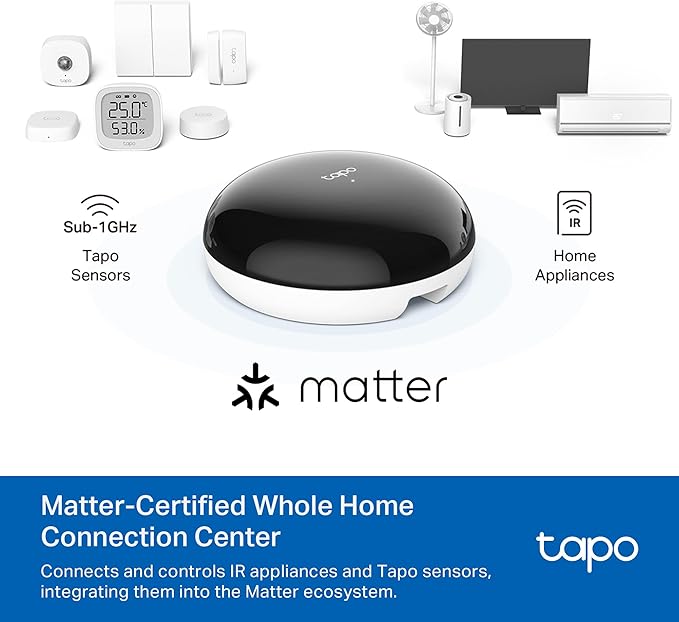 Tapo Smart IR & IoT Hub with Chime - Universal Remote for TVs, ACS, & 18+ Device Types, Matter-Certified, Supports 8,000+ Infrared Brands, Voice & App Control, Custom Schedules & Automations, H110 - Image 9