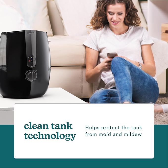 Homedics TotalComfort Plus Humidifier – Large Air Humidifiers for Bedroom, Plants – Top-Fill 5.3L Water Tank with Cool and Warm Mist, Essential Oil Pads, Colored Night-Light, Black - Image 7