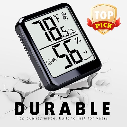 4-Pack Room Thermometer Indoor Hygrometer, Small Digital Temperature and Humidity Monitor Sensor, Temperature Humidity Gauge Meter for Home Baby Room, Plants, Pets - AAA Battery Included - Image 5