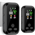 2-Pcs 4IN1 Plug in Smoke & Carbon Monoxide Detector Combination Builti-in 2000 mAh Backup Battery HD Screen [Smoke CO Temp Humidity Sensor] Alarm for Home Travel Hotel Indoor (Black) by HAKINAKU