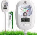 HSLGOVE Soil Test Kit, 7-in-One Soil Moisture Meter/Soil PH Meter/Fertility, Dual Screen Soil Tester w/Digital Soil Temp/Air Temp&Humidity for Plants Gardening,Lawn,Farm Indoor&Outdoor-Ice White by HSLGOVE