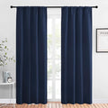 NICETOWN Thermal Curtains Blackout Draperies - Window Treatment Energy Saving Solid Blackout Rod Pocket Curtains/Drapes for Living Room (Navy, 1 Pair, 42 by 84-Inch) by NICETOWN