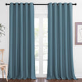 NICETOWN Blackout Curtain Drape for Bedroom - Light Reducing Thermal Insulated Solid Grommet Room Darkening Window Curtain 90 inches Long for Living Room (Smoky Blue, 1 Piece, W66 x L90) by NICETOWN