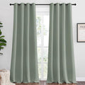 NICETOWN Greyish Green Blackout Curtains 96" Long for Office, Dining Room, Guest Room, Sound Reducing Heat and Cold Block Curtain Panels for Modern Room Decorative (55" Wide, 2 Pieces) by NICETOWN