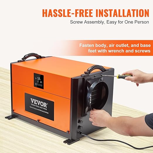 VEVOR 190 Pints Commercial Dehumidifier with Drain Hose for Crawl Spaces, Basements Warehouse & Job Sites, Large Capacity Dehumidifier for Water Damage Restoration, Auto Defrost, CSA Listed - Image 5